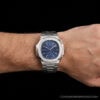 Orologio da polso in acciaio con quadrante blu