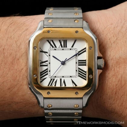 Orologio da polso bicolore con numeri romani